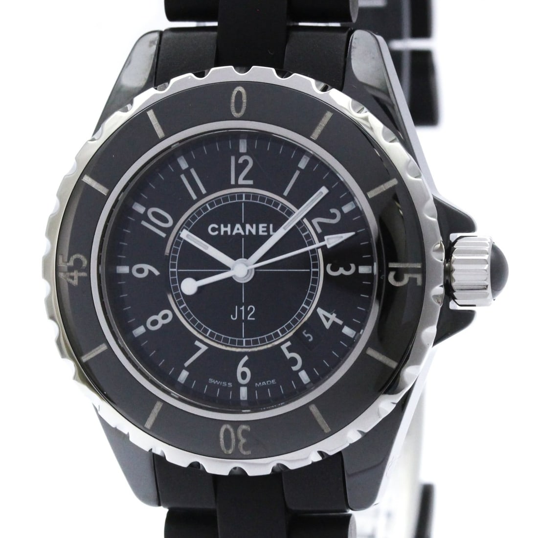 CHANEL J12 Ceramic Rubber Quartz Ladies Watch H0681 Polished: --- Catalog ---Category: SizeCase Diameter: 33mm / 1.3''Category: DesignType: WristwatchStyle: SportGender: WomenColor (Dial): BlackMaterial (Band): RubberMaterial (Case): CeramicCategory: GeneralLine