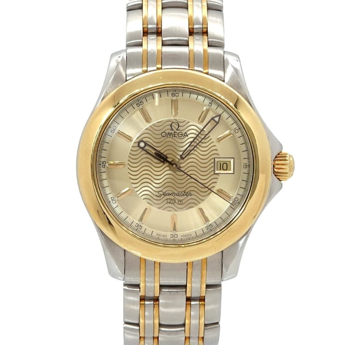Omega Seamaster 120 Combination 2311 11 Men's Watch Date Gold YG Yellow Quartz: --- Catalog ---Category: SizeWrist Size: 17cm / 6.69''Case Diameter: 36mm / 1.42''Category: DesignType: WristwatchGender: MenColor (Dial): GoldMaterial (Band): Stainless steel, Yellow goldMaterial (Ca