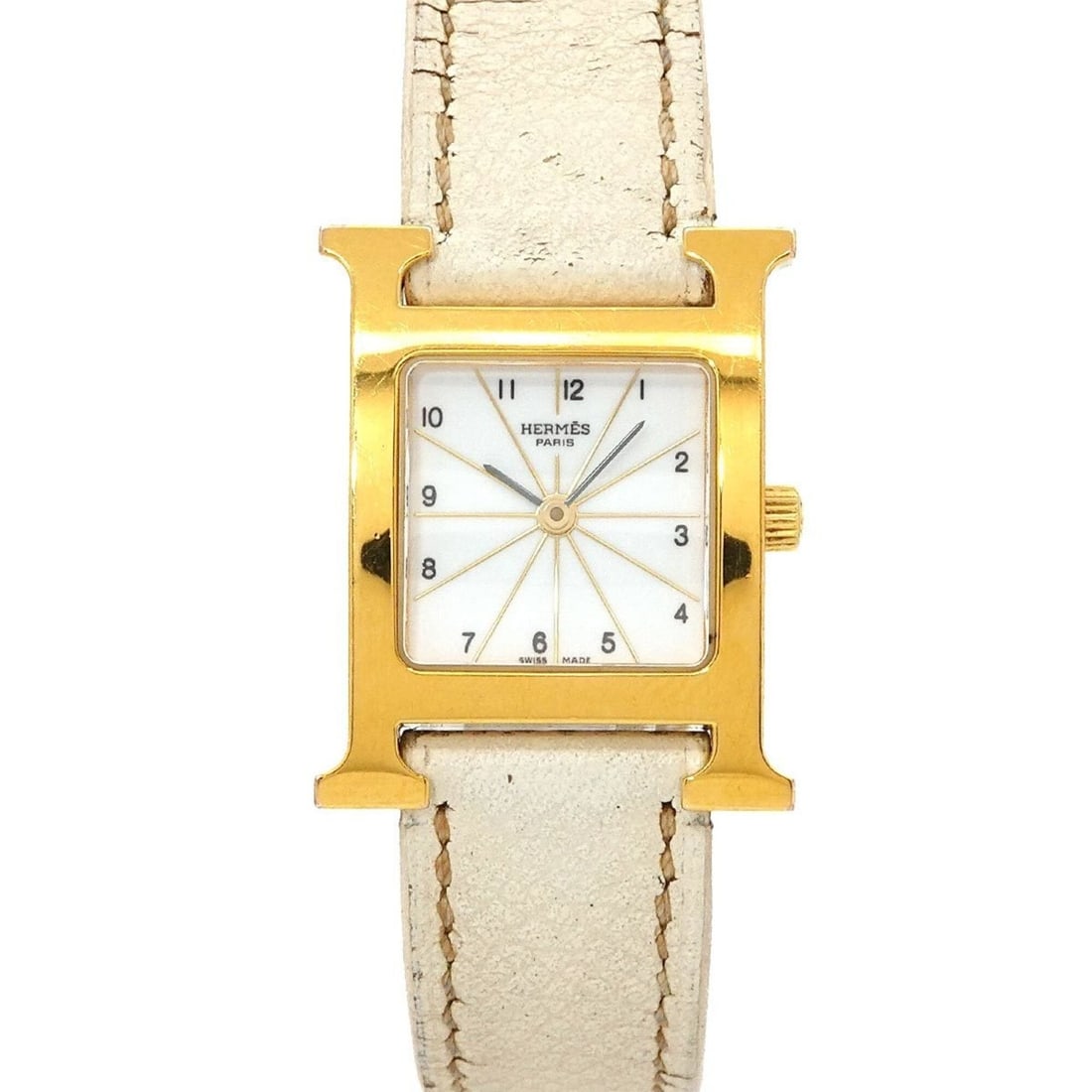 Hermes H-Watch HH1 201 Women's Watch White Quartz H: --- Catalog ---Category: SizeWrist Size: 13.5cm - 16cm / 5.31'' - 6.29''Case Diameter: 21mm / 0.83''Category: DesignType: WristwatchGender: WomenColor (Dial): WhiteMaterial (Band): LeatherMaterial (Ca