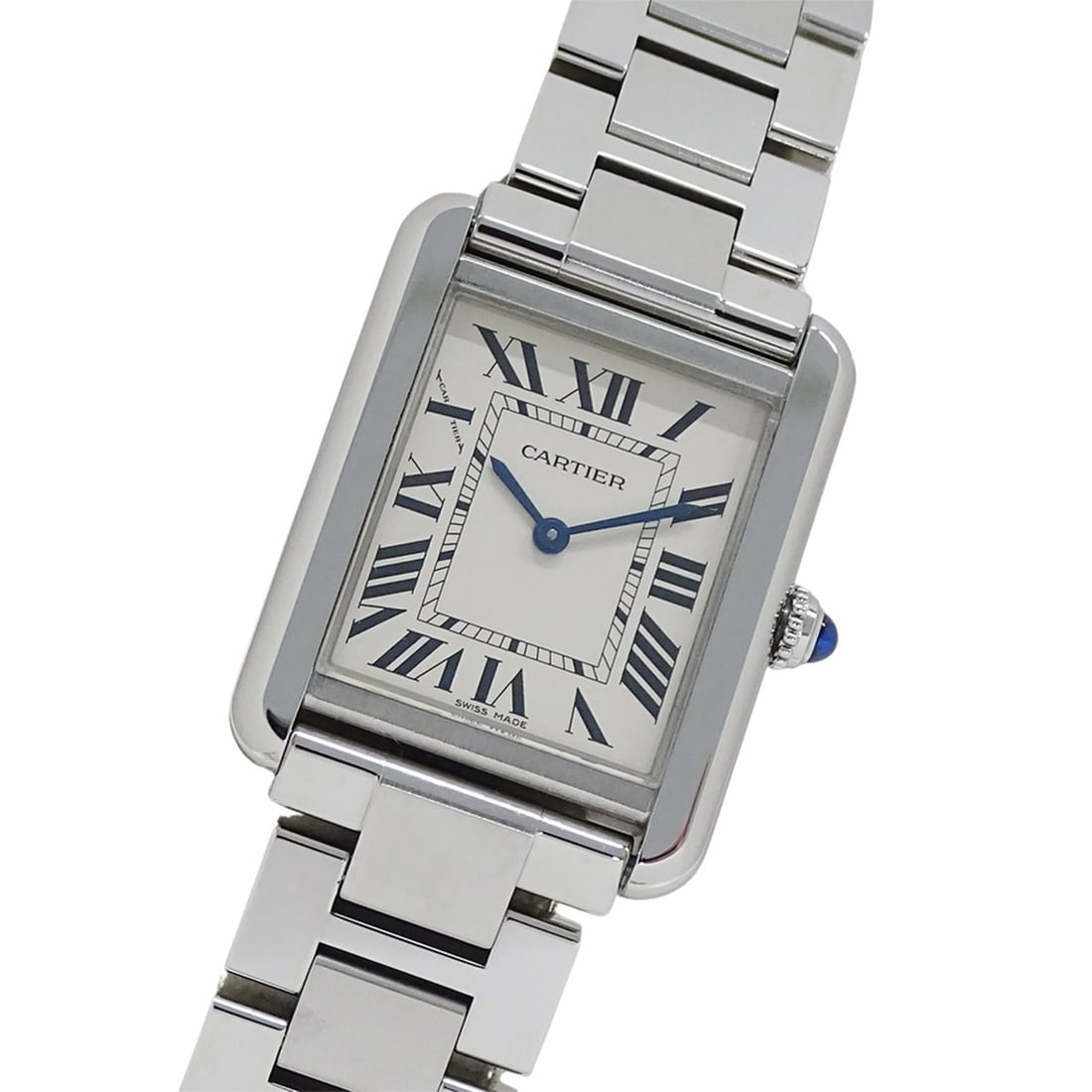 Cartier women's watch, Tank Solo SM, quartz, stainless steel (SS), W5200013, silver, square.: --- Catalog ---Category: SizeWrist Size: 17.5cm / 6.88''Case Diameter: 24mm / 0.94''Category: DesignType: WristwatchGender: WomenColor (Dial): SilverMaterial (Band): Stainless steelMaterial (Case): St