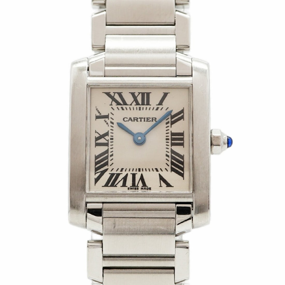 Cartier Tank Française SM W51008Q3 Ivory Dial Women's Watch: --- Catalog ---Category: SizeWrist Size: 17cm / 6.69''Case Diameter: 20.2mm / 0.8''Category: DesignType: WristwatchGender: WomenColor (Dial): IvoryMaterial (Band): LeatherCategory: GeneralMPN: W51008Q