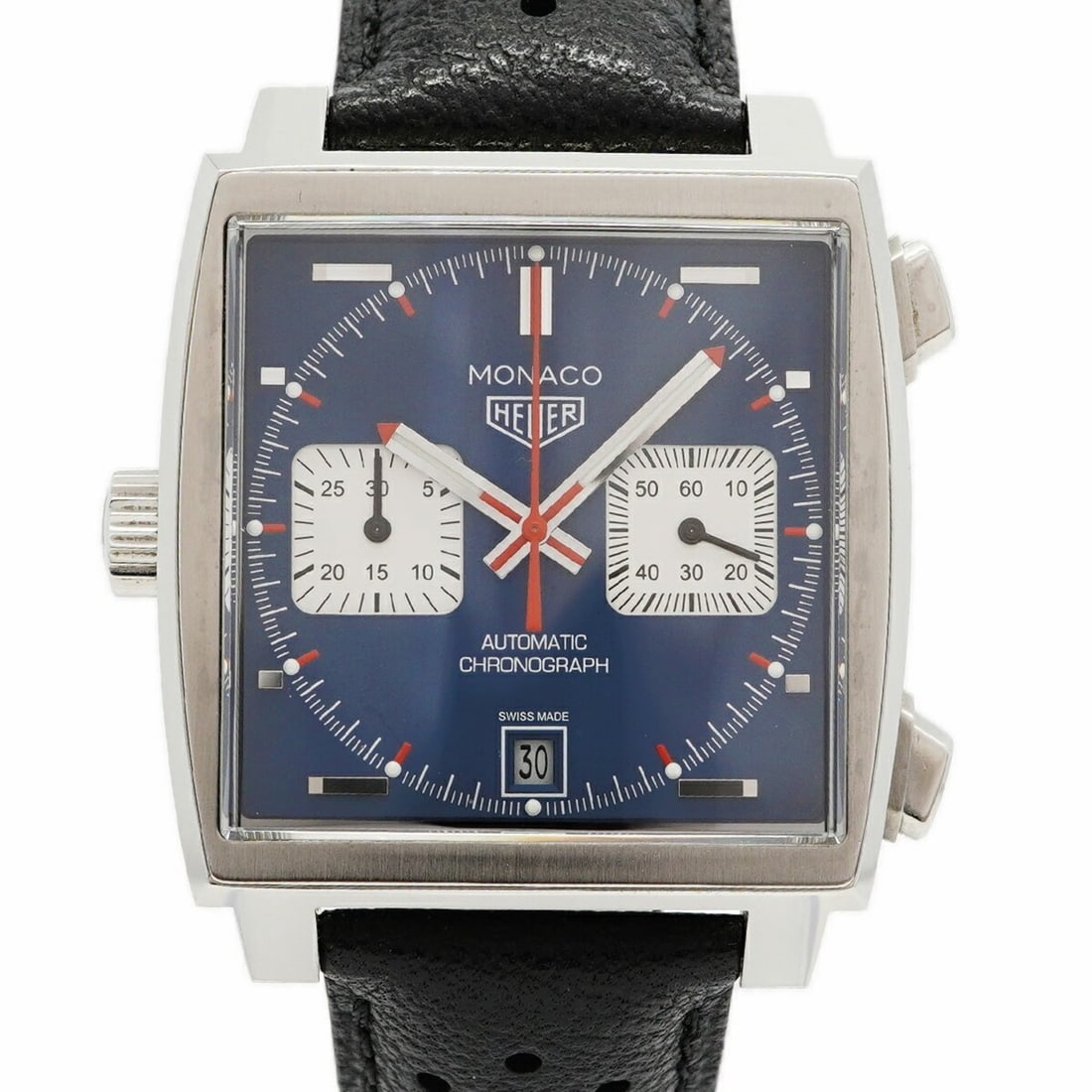 TAG Heuer Monaco Calibre 11 CAW211P Blue Dial Men's Watch: --- Catalog ---Category: SizeWrist Size: 17.5cm / 6.88''Case Diameter: 39mm / 1.54''Category: DesignType: WristwatchGender: MenColor (Dial): BlueMaterial (Band): LeatherCategory: GeneralMPN: CAW211PBr