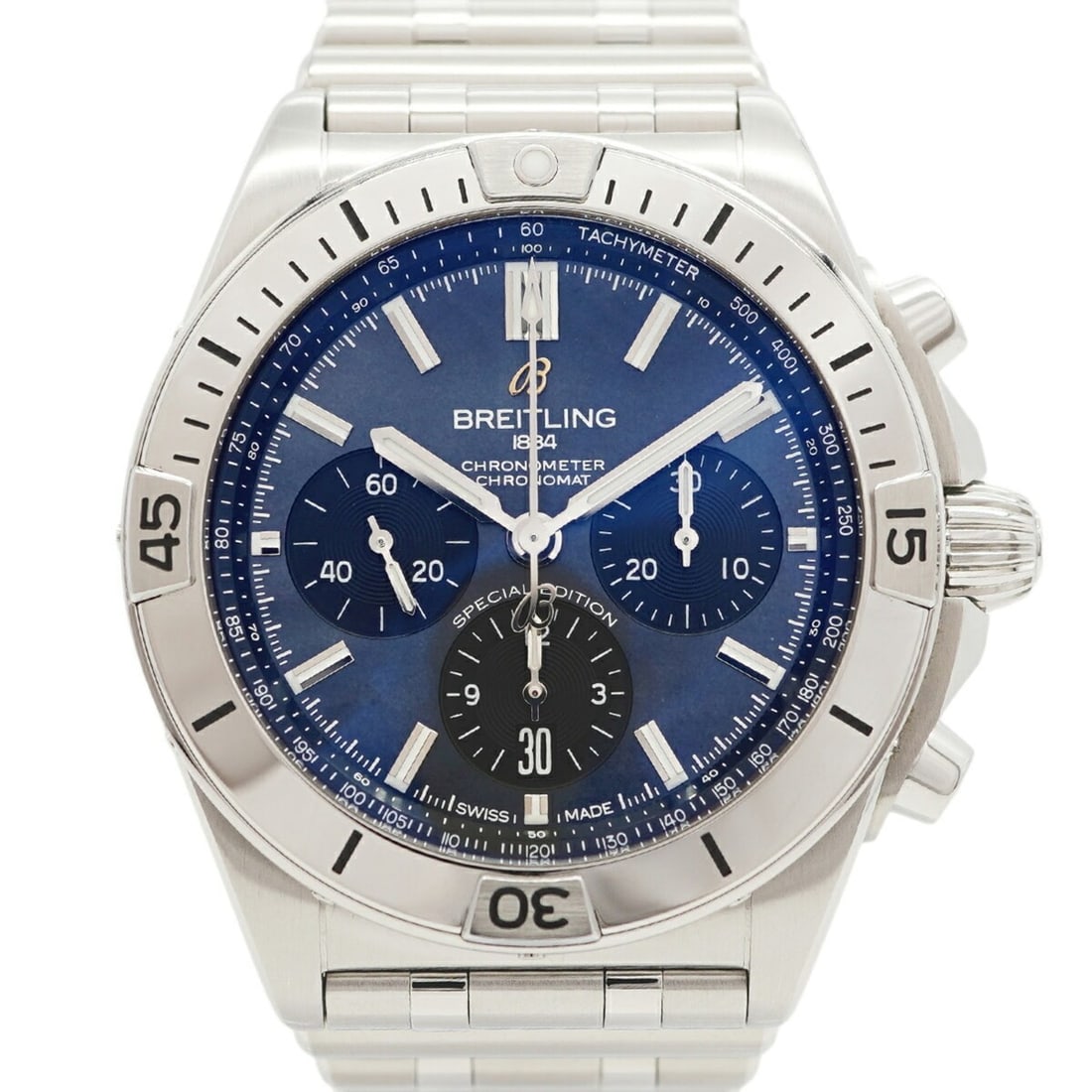Breitling Chronomat Japan Edition AB0134 AB0134101B3A1 Black Dial Men's Watch: --- Catalog ---Category: SizeWrist Size: 16cm / 6.29''Case Diameter: 42mm / 1.65''Category: DesignType: WristwatchGender: MenColor (Dial): BlackMaterial (Band): Stainless steelCategory: GeneralMPN: AB