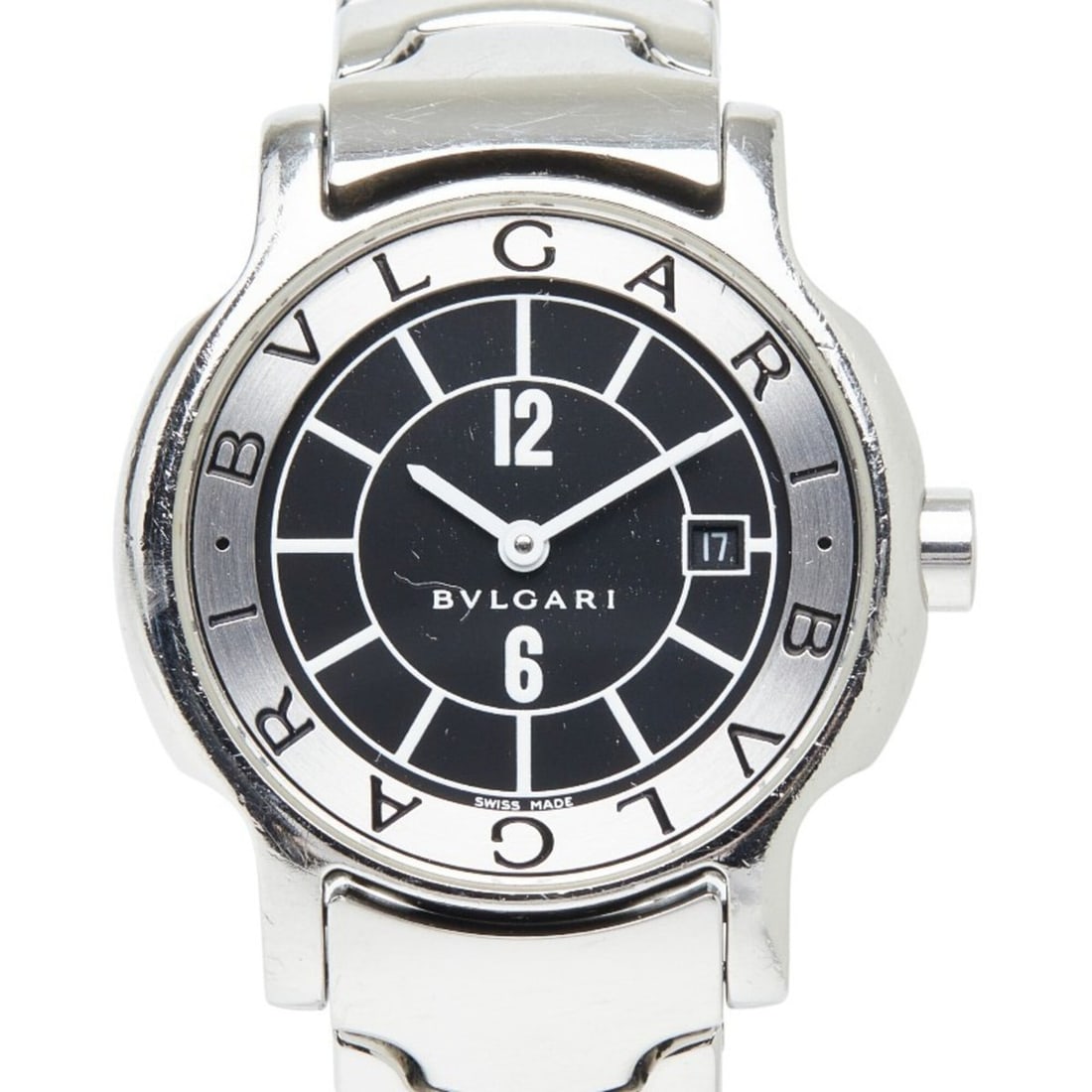 Bulgari Solotempo ST29S Quartz Watch, Black Dial, Stainless Steel, Women's, BVLGARI: --- Catalog ---Category: SizeWrist Size: 15.5cm / 6.1''Case Diameter: 29mm / 1.14''Category: DesignType: WristwatchGender: WomenColor (Dial): BlackMaterial (Band): Stainless steelMaterial (Case): Stai