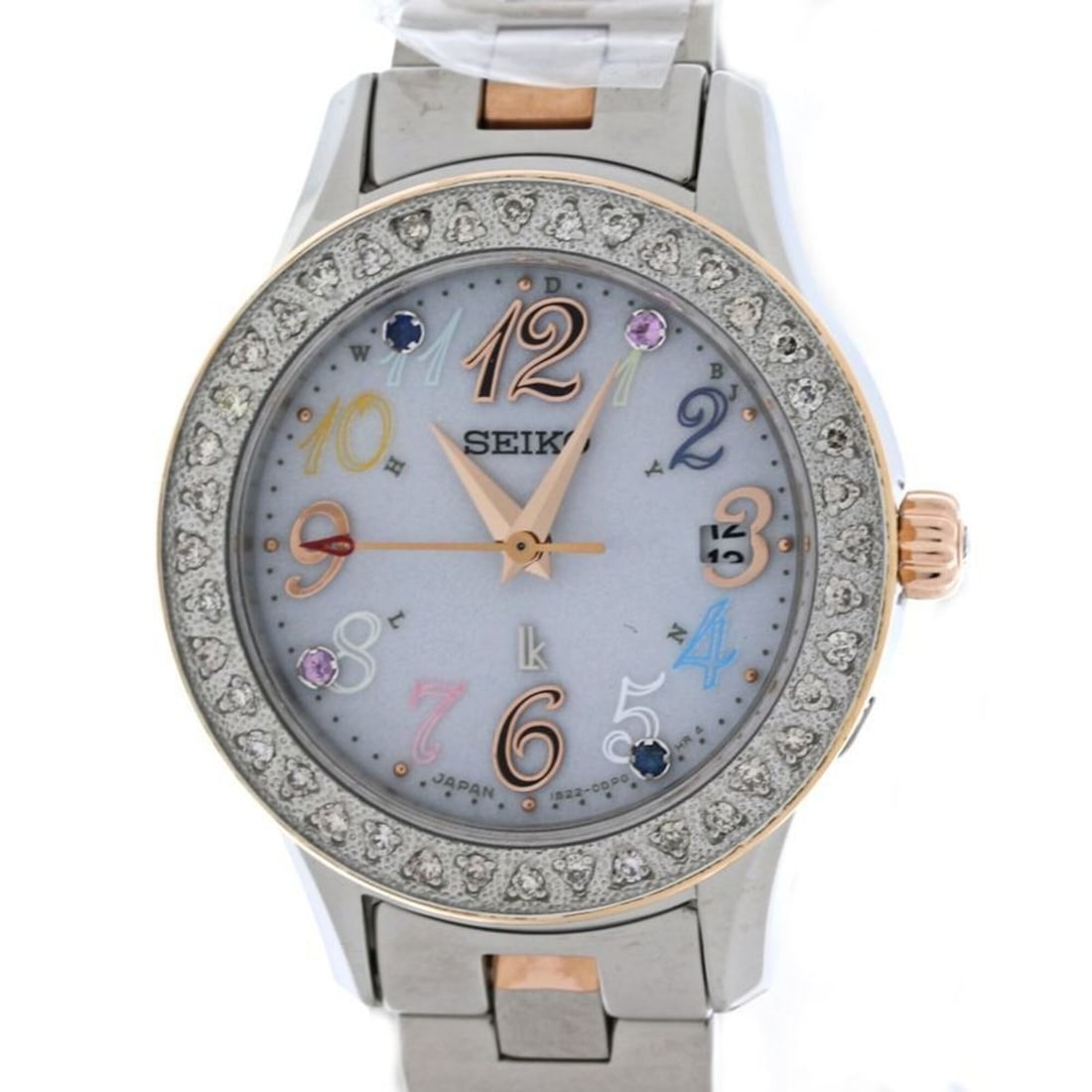 SEIKO Lukia Diamond Limited Edition SSVW069 1B22-0BX0 Women's Watch Stainless Steel /40416: --- Catalog ---Category: SizeWrist Size: 18cm / 7.08''Case Diameter: 27mm / 1.06''Category: DesignType: WristwatchGender: WomenColor (Dial): White shellMaterial (Band): Stainless steelMaterial (Case):
