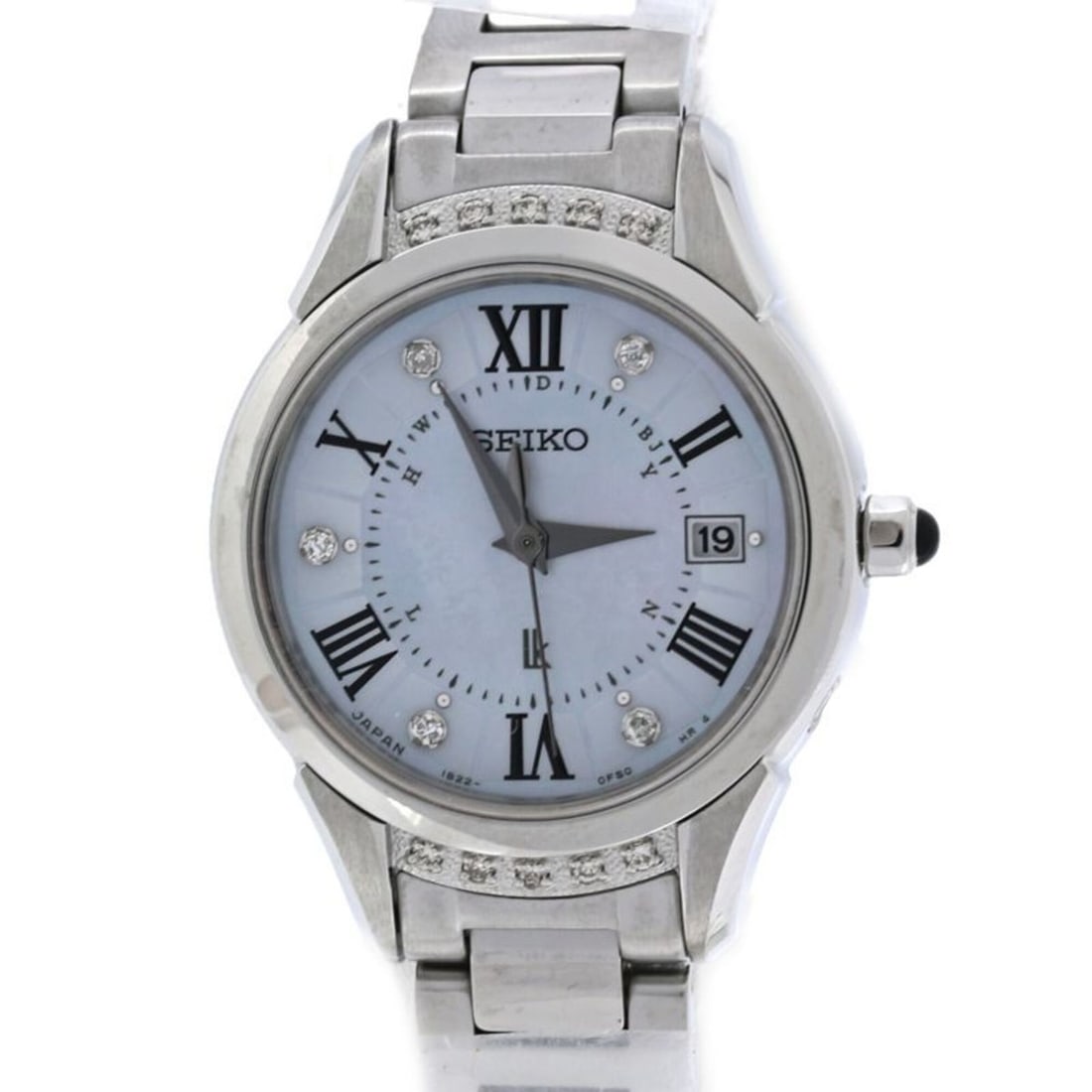 SEIKO Lukia Haruka Ayase Diamond Watch SSVW115 1B22-0CL0 Women's Stainless Steel /40413: --- Catalog ---Category: SizeWrist Size: 18cm / 7.08''Case Diameter: 25mm / 0.98''Category: DesignType: WristwatchGender: WomenColor (Dial): SilverMaterial (Band): Stainless steelMaterial (Case): Stai