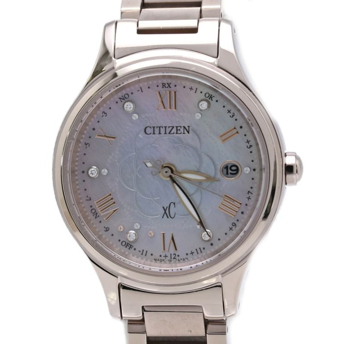 CITIZEN XC Cross Sea Hikari Collection Sakura ES9498-69N Limited Edition Women's Titanium Watch: --- Catalog ---Category: SizeWrist Size: 18cm / 7.08''Case Diameter: 27mm / 1.06''Category: DesignType: WristwatchGender: WomenMaterial (Band): TitaniumMaterial (Case): TitaniumCategory: GeneralMPN: E