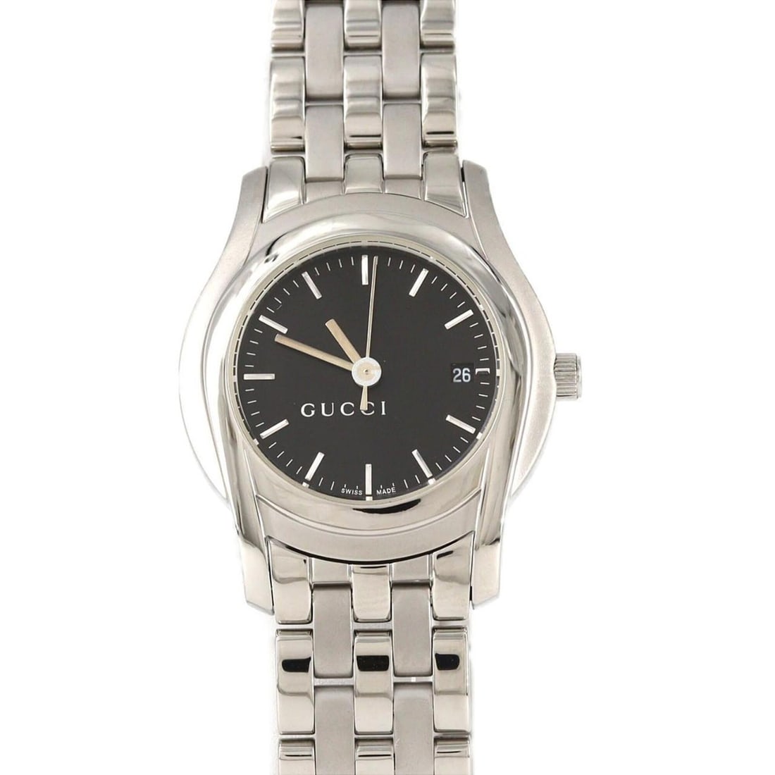 Gucci G-Class 5500L YA055518 SS Quartz Watch: --- Catalog ---Category: SizeWrist Size: 18cm / 7.08''Case Diameter: 27mm / 1.06''Category: DesignType: WristwatchGender: WomenColor (Dial): BlackMaterial (Band): Stainless steelMaterial (Case): Stain