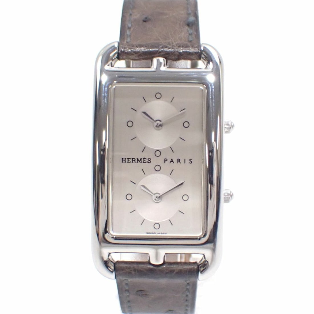 Hermes Cape Cod Ladies Quartz Watch, Stainless Steel, Leather Strap, CC3-510, Battery Operated,: --- Catalog ---Category: SizeWrist Size: 17.5cm / 6.88''Case Diameter: 25mm / 0.98''Category: DesignType: WristwatchGender: WomenColor (Dial): SilverMaterial (Band): LeatherMaterial (Case): Stainless 
