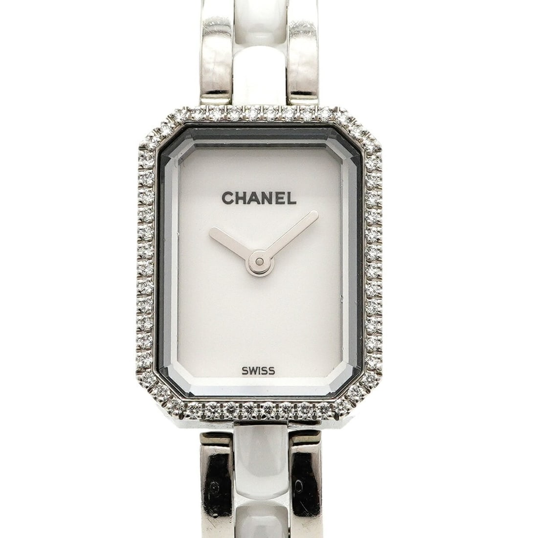 Chanel Première H2132 White Dial Women's Watch: --- Catalog ---Category: SizeWrist Size: 15cm / 5.9''Case Diameter: 15.2mm / 0.6''Category: DesignType: WristwatchGender: WomenColor (Dial): WhiteMaterial (Band): Ceramic, Stainless steelCategory: Gen