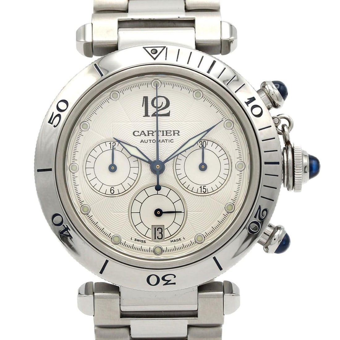 Cartier Pasha Chronograph W31030H3 Stainless Steel Automatic Watch (1 of 8)