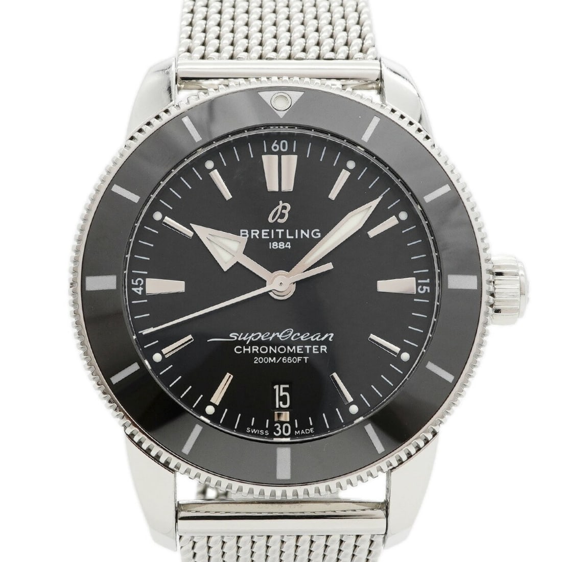 Breitling Superocean Heritage B20 Automatic 44 AB2030 Black Dial Men's Watch: --- Catalog ---Category: SizeWrist Size: 17cm / 6.69''Case Diameter: 44mm / 1.73''Category: DesignType: WristwatchGender: MenColor (Dial): BlackMaterial (Band): Stainless steelCategory: GeneralMPN: AB