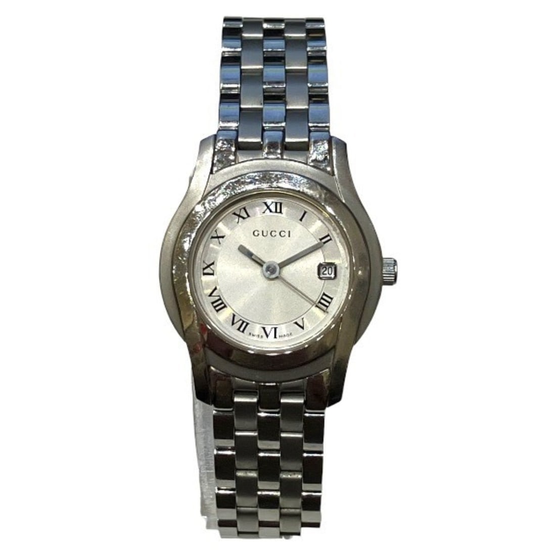 Gucci G-Class 5500L Quartz Watch for Women: --- Catalog ---Category: SizeWrist Size: 19cm / 7.48''Case Diameter: 25.6mm / 1.01''Category: DesignType: WristwatchGender: WomenColor (Dial): SilverMaterial (Band): Stainless steelMaterial (Case): St