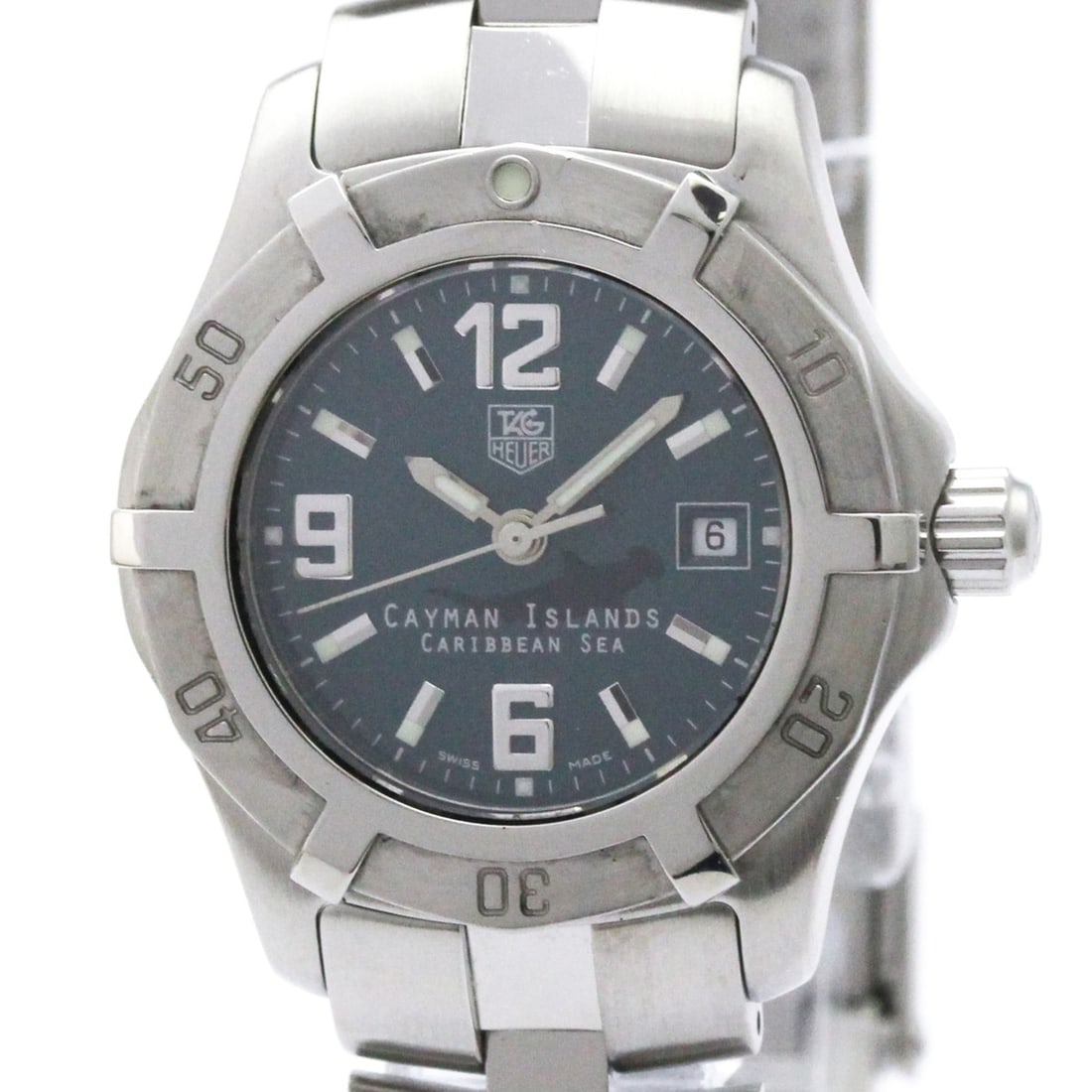 TAG HEUER 2000 Exclusive Cayman Islands LTD Watch WN131M Polished: --- Catalog ---Category: SizeCase Diameter: 28mm / 1.1''Category: DesignType: WristwatchStyle: SportGender: WomenColor (Dial): GreenMaterial (Band): Stainless steelMaterial (Case): Stainless steelCate