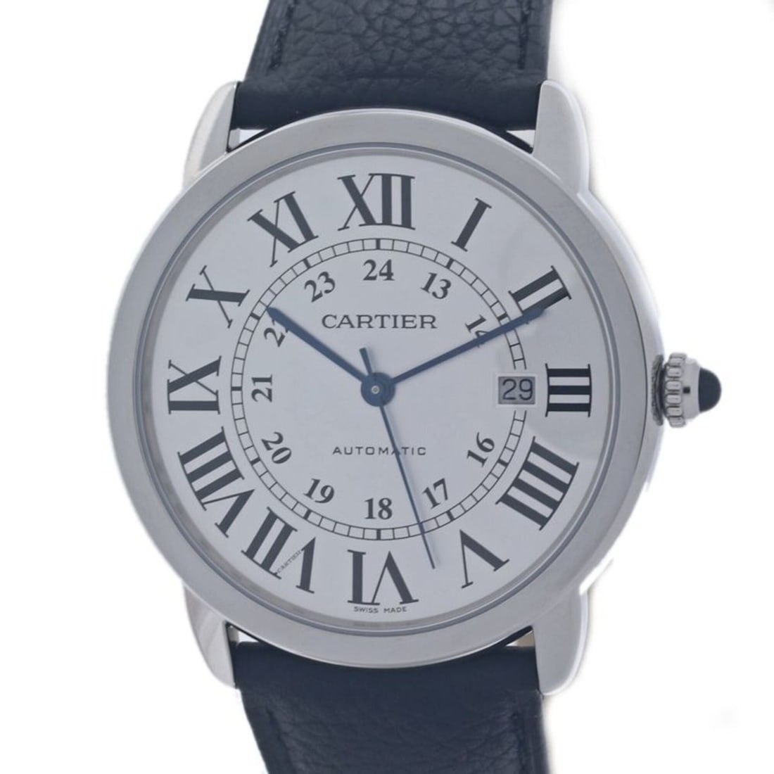 CARTIER Cartier Ronde Solo XL WSRN0022 Men's Watch Stainless Steel x Cowhide Leather 40389: --- Catalog ---Category: SizeWrist Size: 20cm / 7.87''Case Diameter: 42mm / 1.65''Category: DesignType: WristwatchGender: MenColor (Dial): SilverMaterial (Band): Leather, Stainless steelMaterial (Case