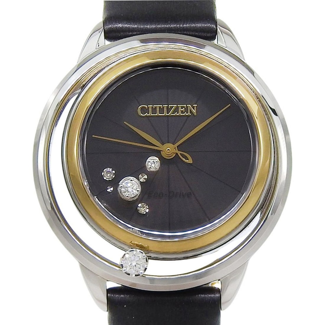 Citizen B036 S112052 Women's Watch, Black Dial, 3 Hands, 5 Diamonds, Stainless Steel, Leather Strap,: --- Catalog ---Category: SizeWrist Size: 18cm / 7.08''Case Diameter: 32mm / 1.26''Category: DesignType: WristwatchGender: WomenColor (Dial): BlackMaterial (Band): Leather, SatinMaterial (Case): Stainl