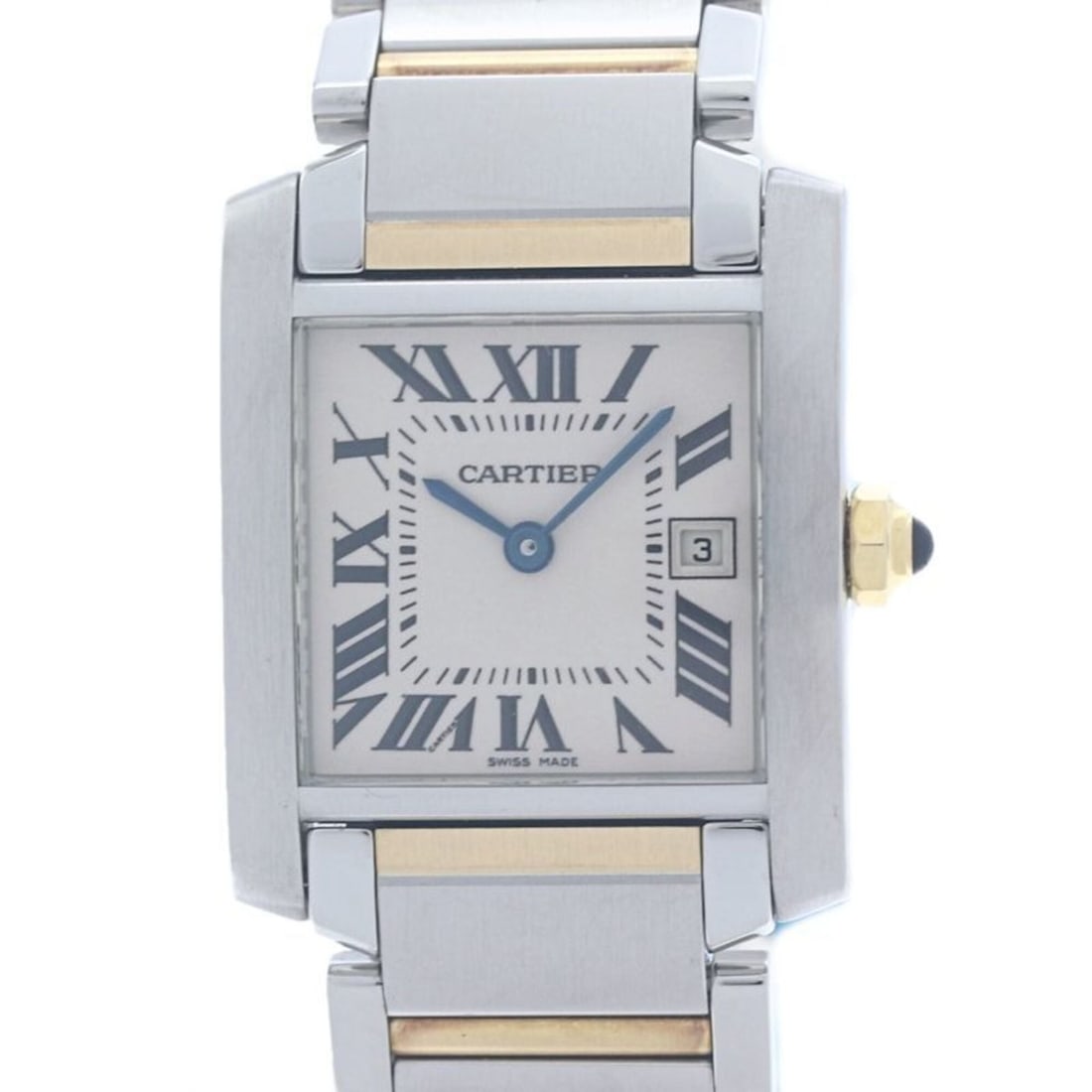 CARTIER Tank Française MM W51012Q4 Watch, Boys' Size, 18K Yellow Gold x Stainless Steel, 40380: --- Catalog ---Category: SizeWrist Size: 19cm / 7.48''Case Diameter: 25mm / 0.98''Category: DesignType: WristwatchGender: BoysColor (Dial): IvoryMaterial (Band): Stainless steel, Yellow gold (18K)Mate