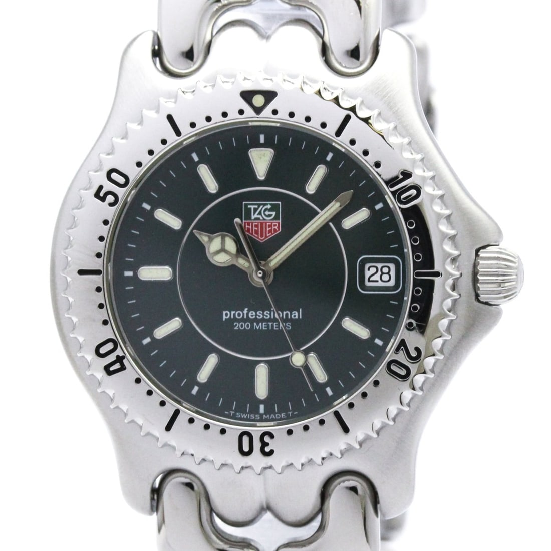 TAG HEUER Sel Professional 200M Quartz Mens Watch WG1119 Polished: --- Catalog ---Category: SizeCase Diameter: 38mm / 1.5''Category: DesignType: WristwatchStyle: Dress/FormalGender: MenColor (Dial): GreenMaterial (Band): Stainless steelMaterial (Case): Stainless stee