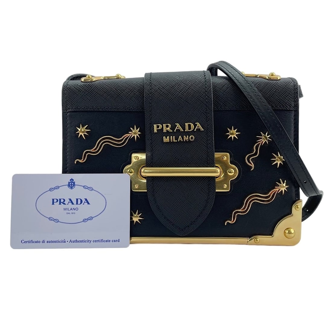 Prada Cahier Studded Shoulder Bag, Black (1 of 12)