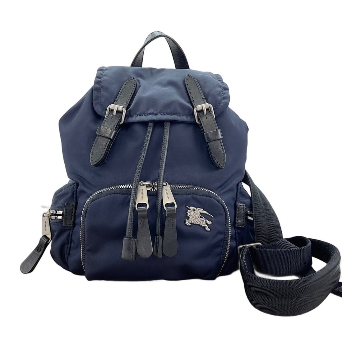 Burberry Small Backpack, Navy: --- Catalog ---Category: SizeSize (HxWxD): 28cm x 17cm x 11cm / 11.02'' x 6.69'' x 4.33''Strap Length: 54cm / 21.25''Category: DesignType: BackpackColor: NavyGender: WomenCategory: GeneralBrand: