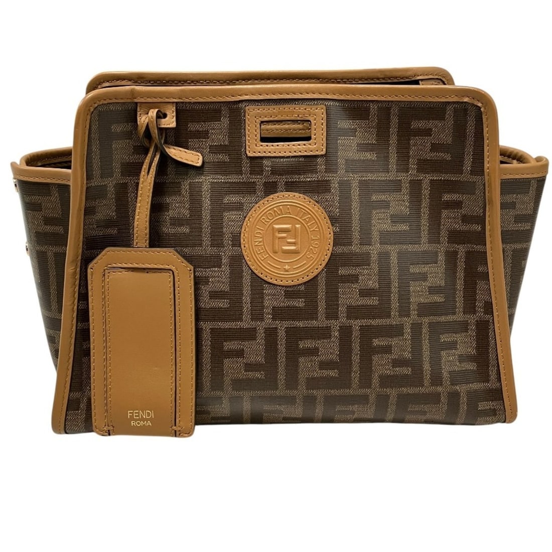 FENDI Peekaboo Defender Zucca Pattern Handbag Cover 7AR717 Brown Women's: --- Catalog ---Category: SizeSize (HxWxD): 18.5cm x 25cm x 11cm / 7.28'' x 9.84'' x 4.33''Category: DesignType: OrganizerColor: BrownGender: WomenCategory: GeneralBrand: Fendi--- Item List ---Section: