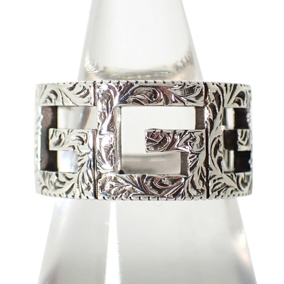 GUCCI 925 Paisley G Ring, Size 12: --- Catalog ---Category: SizeUS Size: 6.5Brand Size: 52Category: DesignType: Band ringGender: WomenMaterial: Sterling silver 925Category: GeneralBrand: Gucci--- Item List ---Section: ConditionRanking: