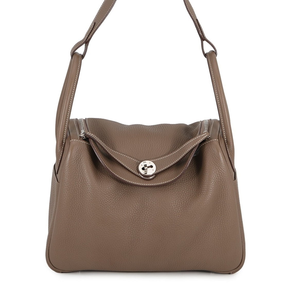 Hermes Lindy 30 Handbag, Etoupe, Taurillon Clemence Leather, Y Stamp, HERMES 2-way, Women's,: --- Catalog ---Category: SizeSize (HxWxD): 21cm x 30cm x 14cm / 8.26'' x 11.81'' x 5.51''Category: DesignType: HandbagColor: Etoupe grayGender: WomenMaterial: Taurillon clemence leather Category: Gene