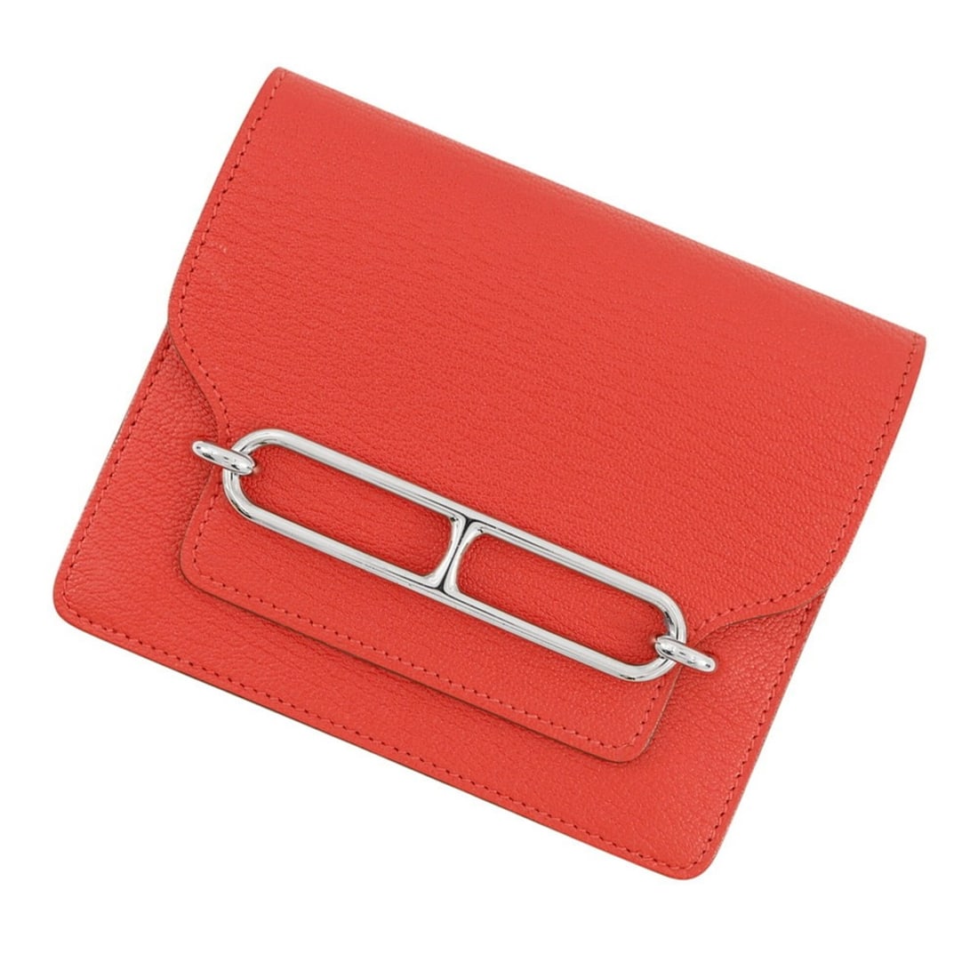 Hermes wallet, Roulis Rouge Cou, Chevre Mysore, Z stamp. HERMES WALLET: --- Catalog ---Category: SizeSize (HxWxD): 10.5cm x 12.5cm / 4.13'' x 4.92''Category: DesignType: Wallet (bi-fold)Color: Red colorGender: WomenMaterial: Chevre myzore leather Category: GeneralBrand: H