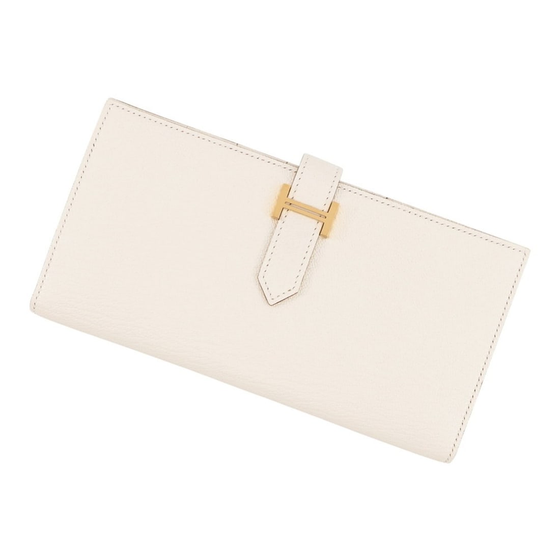 Hermes Bearn Soufflé Long Wallet, Nata Chevre Mysore, Z Stamp, Leather, HERMES WALLET: --- Catalog ---Category: SizeSize (HxWxD): 9cm x 17.5cm / 3.54'' x 6.88''Category: DesignType: Long wallet (bi-fold)Color: IvoryGender: WomenMaterial: Chevre leather Category: GeneralBrand: HermesCoun