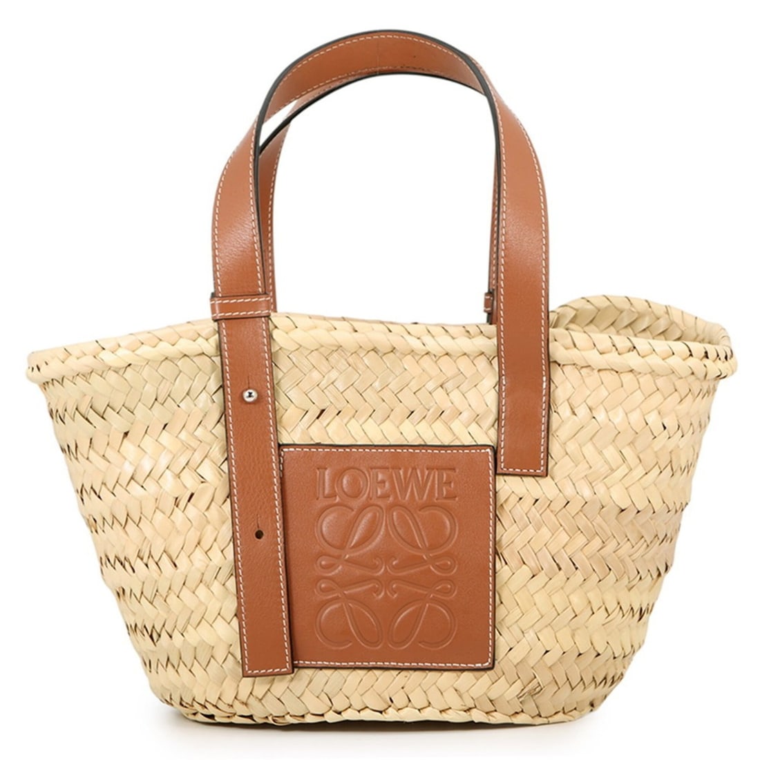 Loewe handbag, basket bag, small, raffia leather, 327.02.S93, LOEWE: --- Catalog ---Category: SizeSize (HxWxD): 19.5cm x 21.5cm x 13.5cm / 7.67'' x 8.46'' x 5.31''Category: DesignType: Basket, HandbagColor: BrownGender: WomenMaterial: Raffia , Leather Category: General