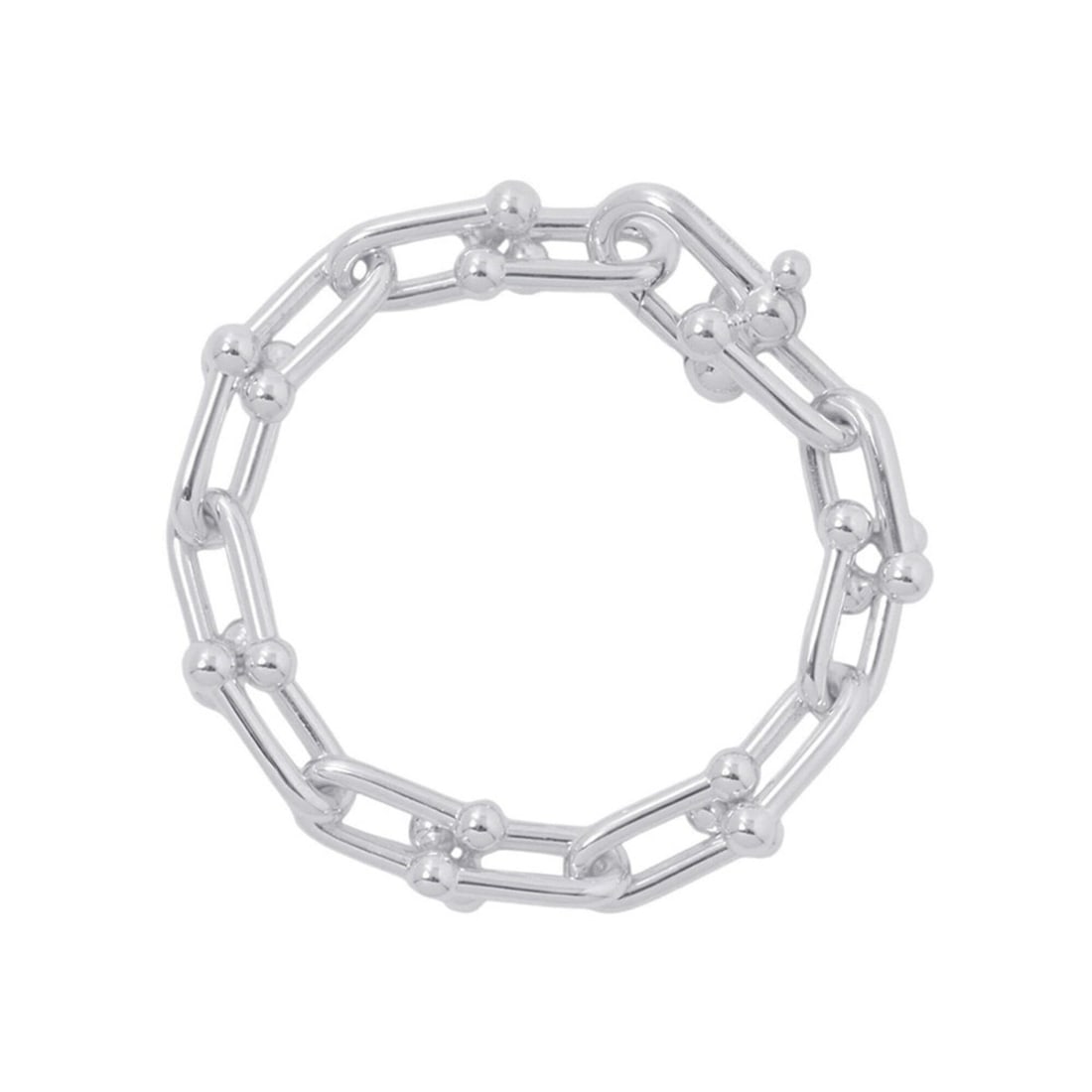Tiffany & Co. Hardware Large Link Bracelet, Size Large, SV925 Silver, 60153089.: --- Catalog ---Category: SizeLength: 16.5cm / 6.49''Category: DesignType: Charm braceletGender: Women,MenMaterial: Silver 925Category: GeneralBrand: TiffanyCountry of Origin: Italy--- Item List ---Sec