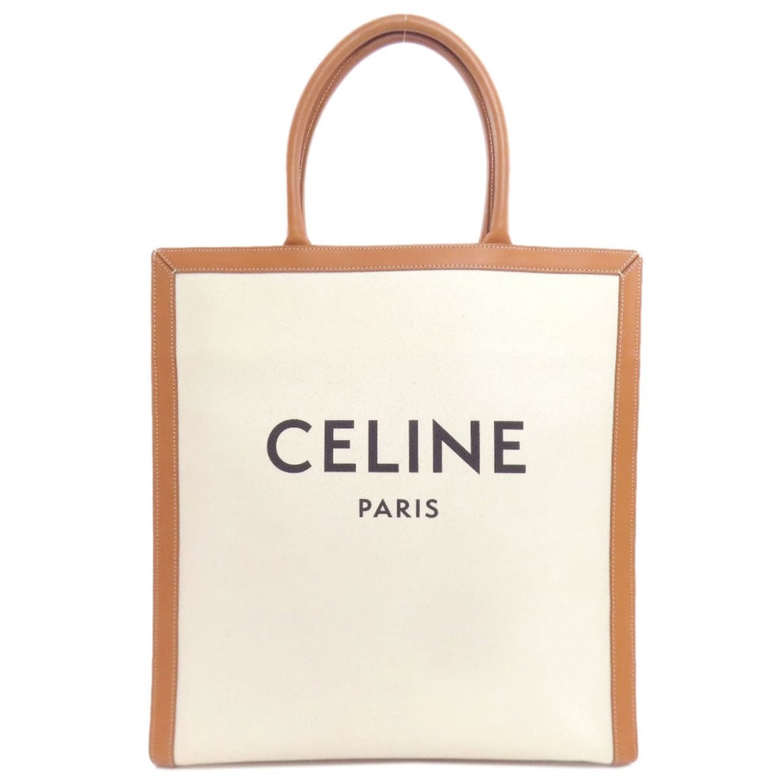 Celine Vertical Cabas Large Tote Bag, Canvas, Women's CELINE: --- Catalog ---Category: SizeSize (HxWxD): 40cm x 36.5cm x 9cm / 15.74'' x 14.37'' x 3.54''Category: DesignType: Tote bagColor: Brown, WhiteGender: WomenMaterial: Canvas Category: GeneralBrand: Celine
