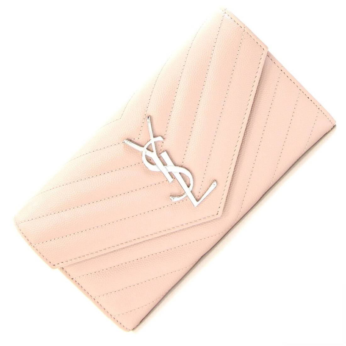 Saint Laurent Cassandra Bi-fold Long Wallet 372264 Light Pink Leather YSL Quilted Women's SAINT: --- Catalog ---Category: SizeSize (HxWxD): 11cm x 19cm x 2.5cm / 4.33'' x 7.48'' x 0.98''Category: DesignType: Long wallet (bi-fold)Color: Light pinkGender: WomenMaterial: Leather Category: GeneralBra