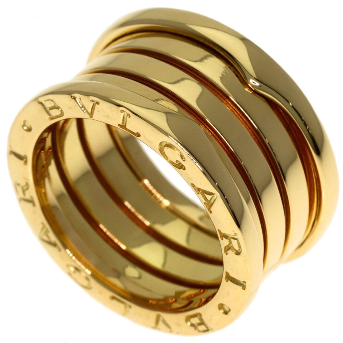 BVLGARI B-zero1 3-band ring #48, 18K yellow gold, women's. (1 of 6)