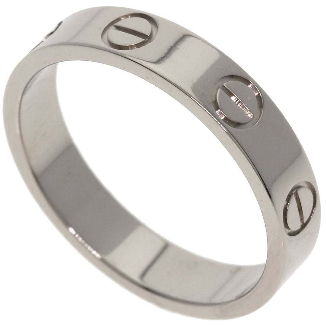 Cartier Mini Love Ring #49, 18K White Gold, Women's Ring, CARTIER: --- Catalog ---Category: SizeJP Size: 9US Size: 5Category: DesignType: Band ringGender: WomenMaterial: White gold (18K)Category: GeneralBrand: Cartier--- Item List ---Section: ConditionRanking: Rank S