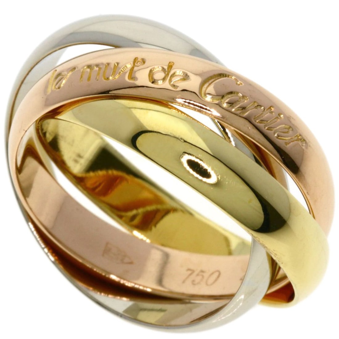 Cartier Trinity #49 Ring - 18K Yellow Gold/18K Pink White Gold Women's CARTIER: --- Catalog ---Category: SizeJP Size: 9US Size: 5Category: DesignType: Band ringGender: WomenMaterial: Pink gold (18K), White gold (18K), Yellow gold (18K)Category: GeneralBrand: Cartier--- Item List 
