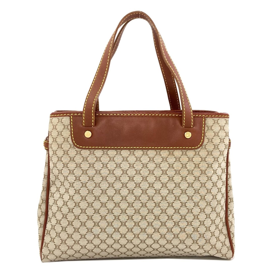 Celine Macadam pattern canvas handbag for women.: --- Catalog ---Category: SizeSize (HxWxD): 21cm x 26.5cm x 9cm / 8.26'' x 10.43'' x 3.54''Handle Length: 33cm / 12.99''Category: DesignType: HandbagColor: BrownGender: WomenMaterial: Canvas Category: 