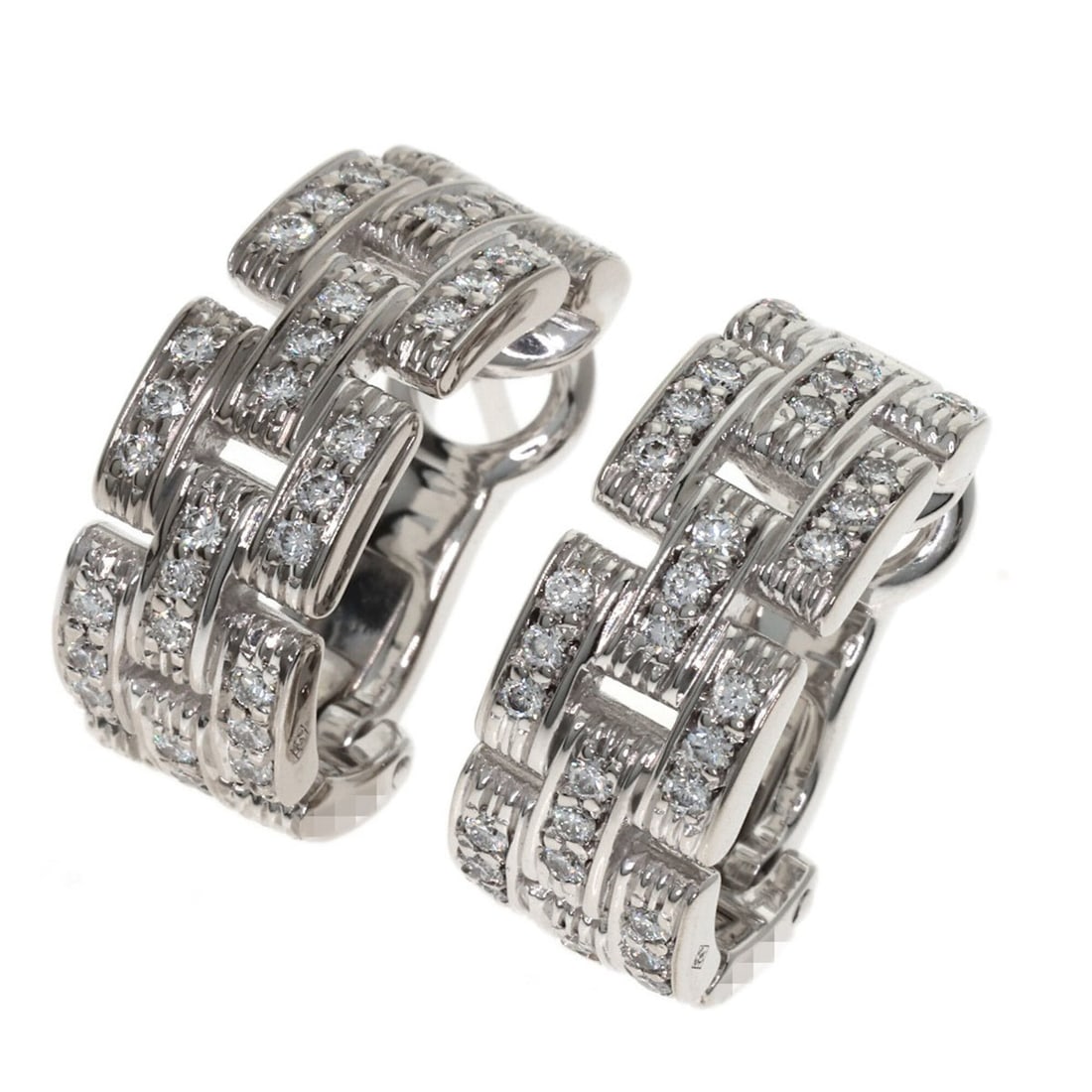 Cartier Maillon Panthère Diamond Earrings, 18K White Gold, Women's.: --- Catalog ---Category: SizeSize (HxWxD): 17.40mm x 7.40mm x 13.50mm / 0.69'' x 0.29'' x 0.53''Category: DesignType: Stud earringsColor: White goldGender: WomenMaterial: White gold (18K)Category: Gen