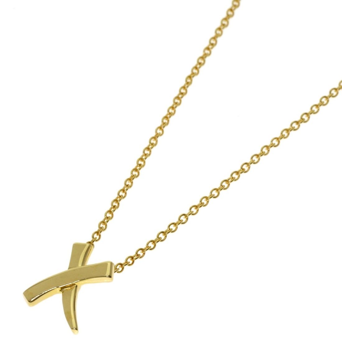 Tiffany Graffiti X Necklace, 18K Yellow Gold, Women's, TIFFANY&Co.: --- Catalog ---Category: SizePendant Size: 9.5mm x 7.6mm / 0.37'' x 0.29''Neck Circumference: 40 cm / 15.74''Category: DesignColor: Yellow goldGender: WomenMaterial: Yellow gold (18K)Necklace Type: Ne