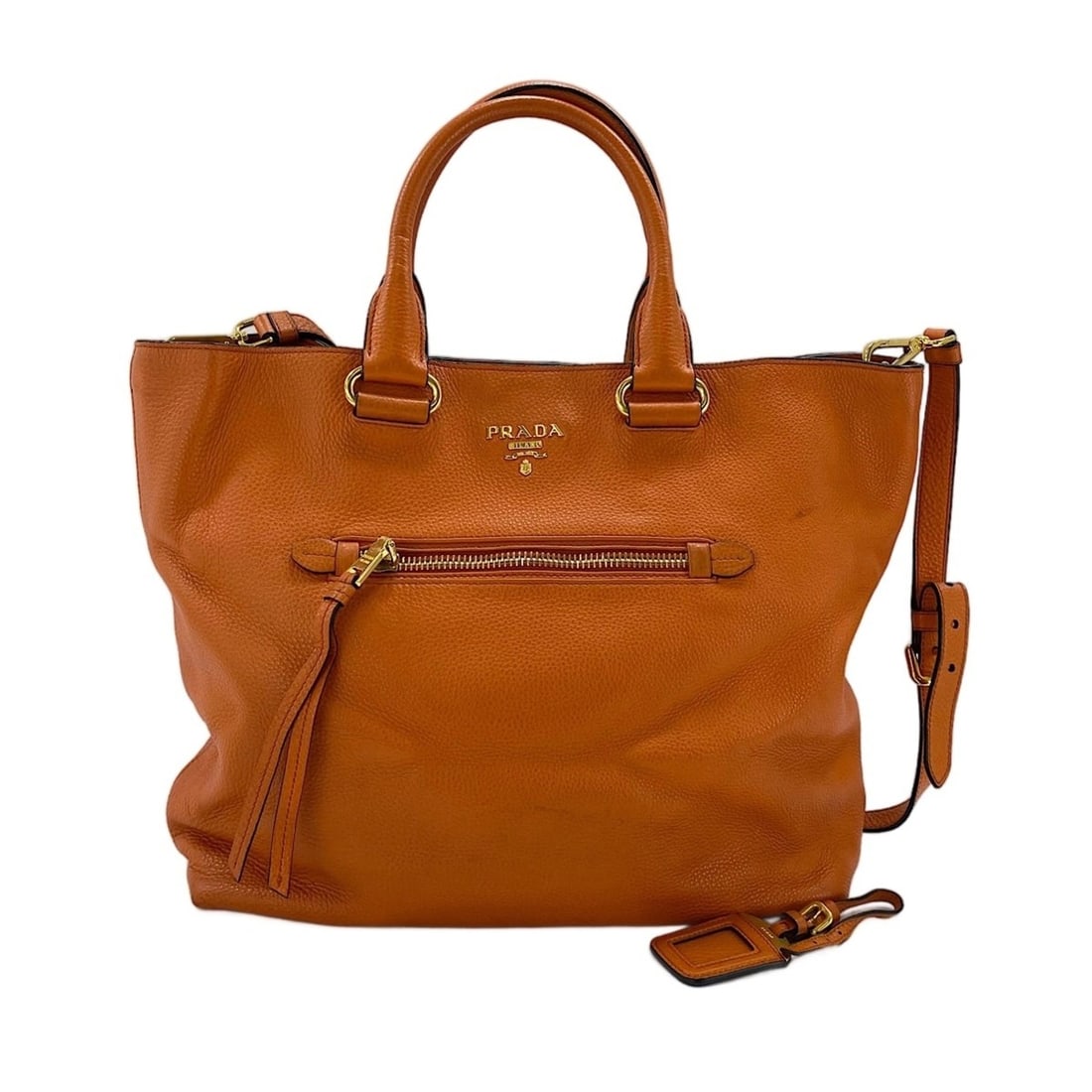 Prada 2-way tote bag, orange: --- Catalog ---Category: SizeSize (HxWxD): 33cm x 35cm x 15cm / 12.99'' x 13.77'' x 5.9''Category: DesignType: Tote bagColor: OrangeGender: WomenCategory: GeneralBrand: Prada--- Item List ---Section: 