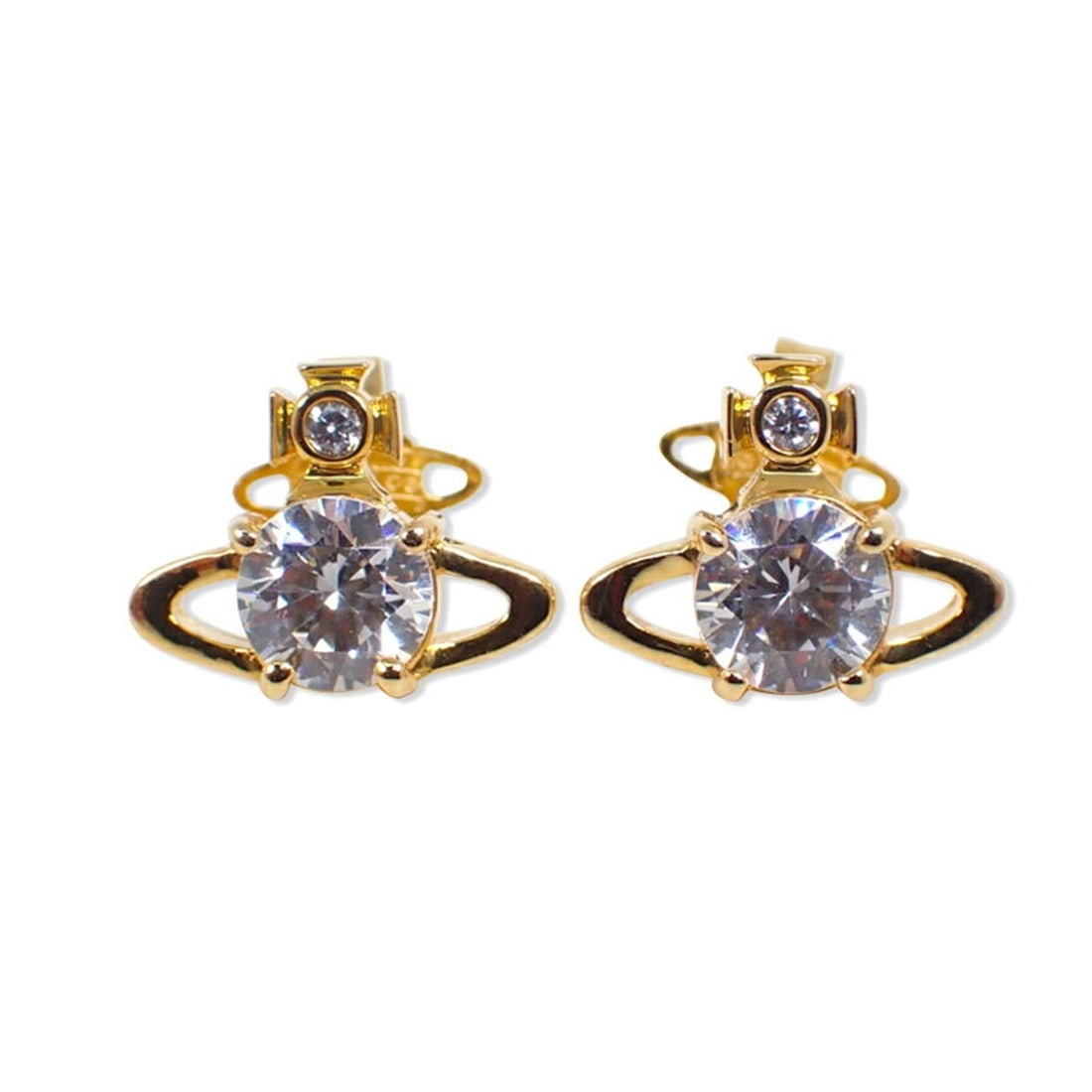 Vivienne Westwood Orb Crystal Rhinestone Gold Earrings: --- Catalog ---Category: SizeSize (HxWxD): 10.50mm x 13.30mm / 0.41'' x 0.52''Category: DesignType: Stud earringsGender: WomenCategory: GeneralBrand: Vivienne Westwood--- Item List ---Section: Conditi