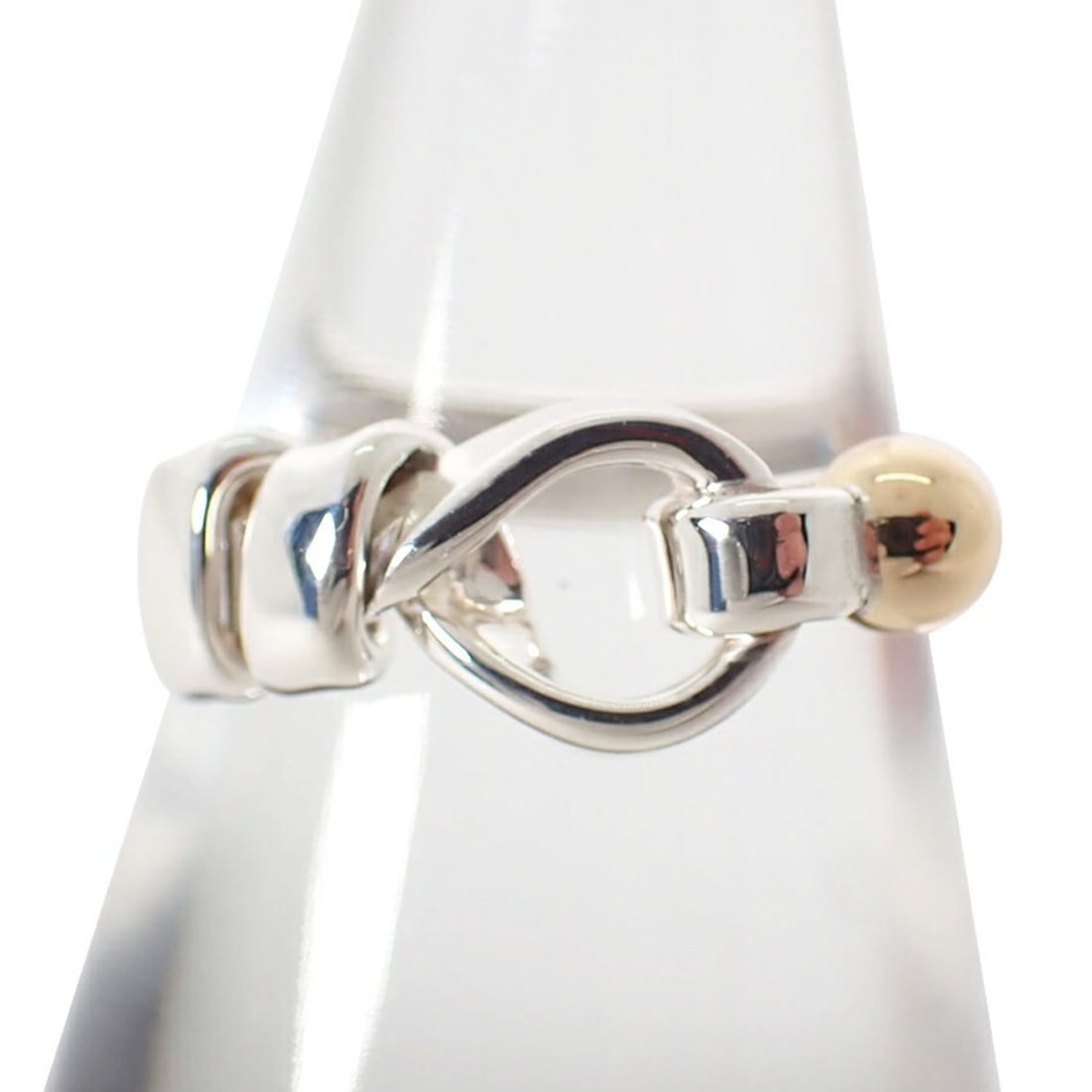 TIFFANY & Co. 925 750 Love Knot Combination Ring, Size 9: --- Catalog ---Category: SizeUS Size: 5Brand Size: 49Category: DesignType: Band ringGender: WomenMaterial: Sterling silver 925, Yellow gold (18K)Category: GeneralBrand: Tiffany--- Item List ---Section