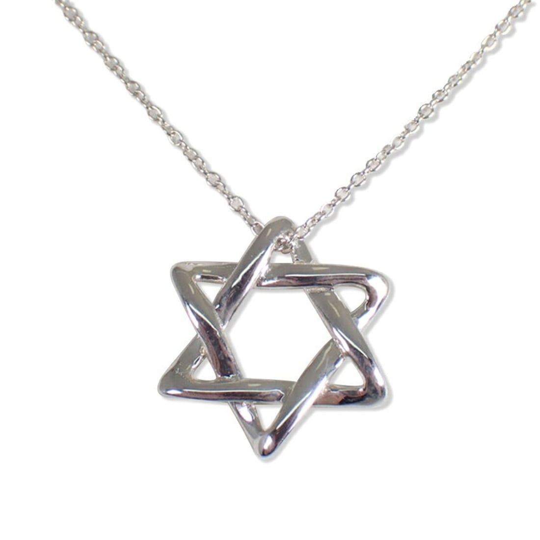 TIFFANY & Co. 925 Star of David Pendant Necklace: --- Catalog ---Category: SizePendant Size: 18mm x 16.1mm / 0.7'' x 0.63''Neck Circumference: 42 cm / 16.53''Category: DesignGender: WomenMaterial: Sterling silver 925Necklace Type: Pendant necklaceCat