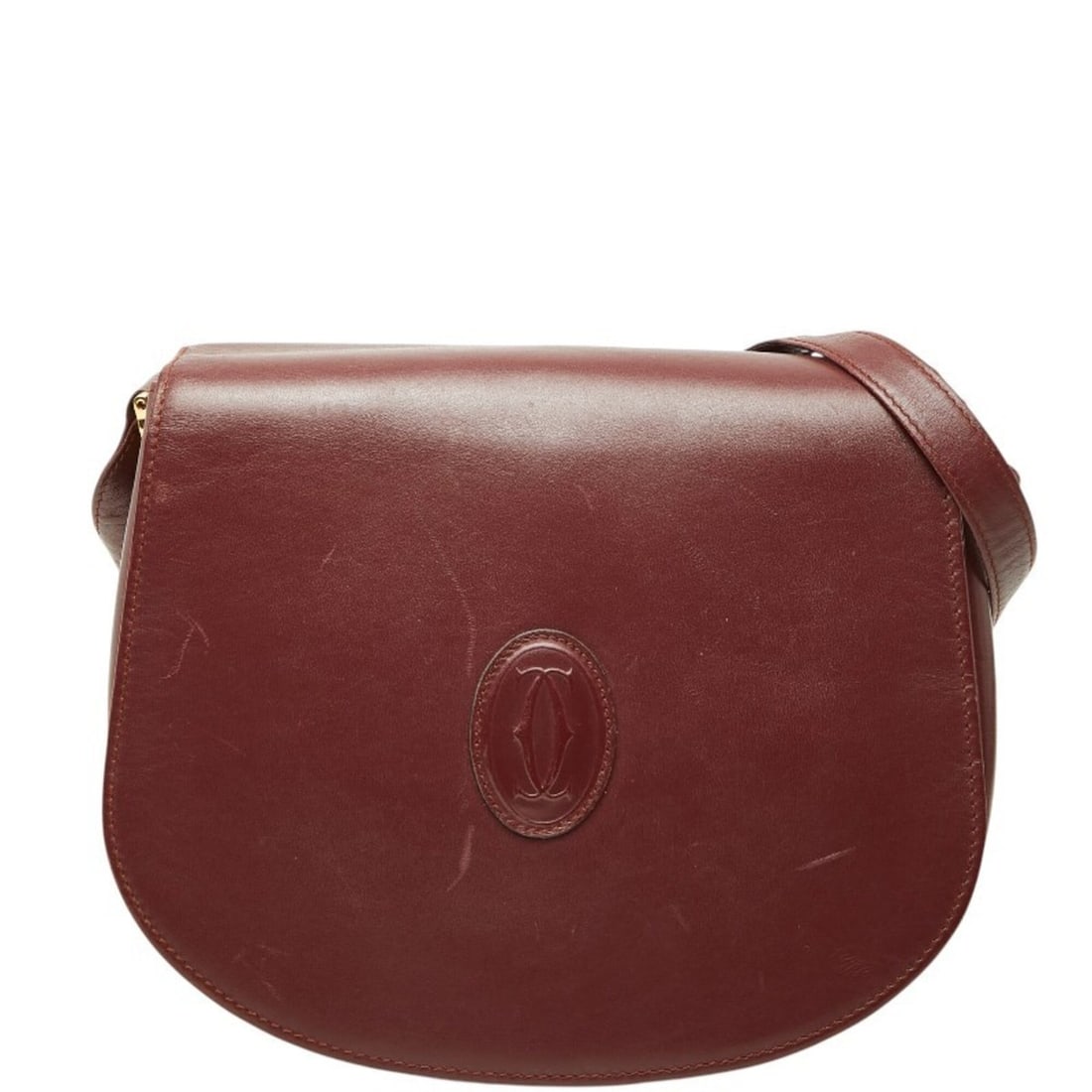 Cartier Must Line Crossbody Shoulder Bag, Wine Red/Bordeaux Leather, Women's.: --- Catalog ---Category: SizeSize (HxWxD): 20cm x 25cm x 8.5cm / 7.87'' x 9.84'' x 3.34''Category: DesignType: Shoulder bagColor: Bordeaux, Wine redGender: WomenMaterial: Leather Category: GeneralLine