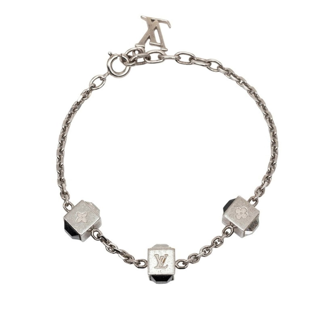 Louis Vuitton Bracelet Gamble M66925 Silver Black Metal Women's LOUIS VUITTON: --- Catalog ---Category: SizeTotal Length: 20.5cm / 8.07''Category: DesignType: Charm braceletColor: Black, SilverGender: WomenMaterial: MetalCategory: GeneralBrand: Louis Vuitton--- Item List ---Sect