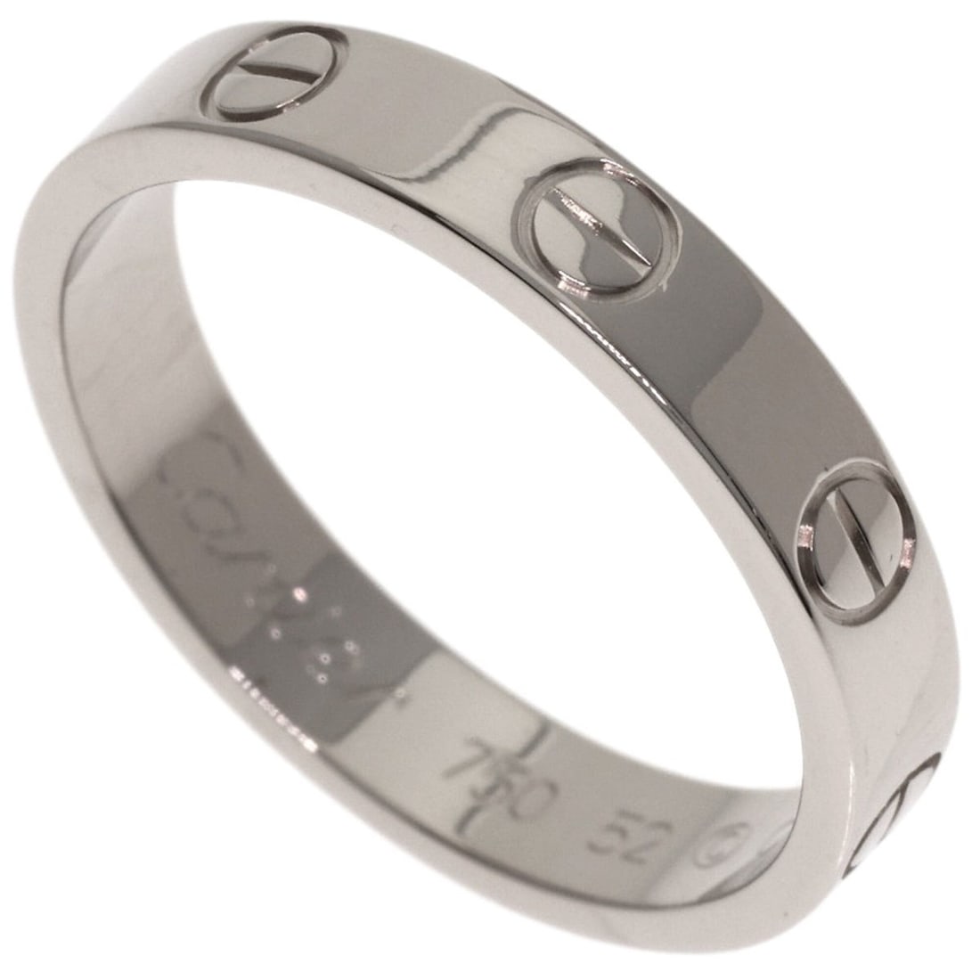 Cartier Mini Love Ring #52, 18K White Gold, Women's Ring, CARTIER: --- Catalog ---Category: SizeJP Size: 12US Size: 6.5Category: DesignType: Band ringGender: WomenMaterial: White gold (18K)Category: GeneralBrand: Cartier--- Item List ---Section: ConditionRanking: Ran