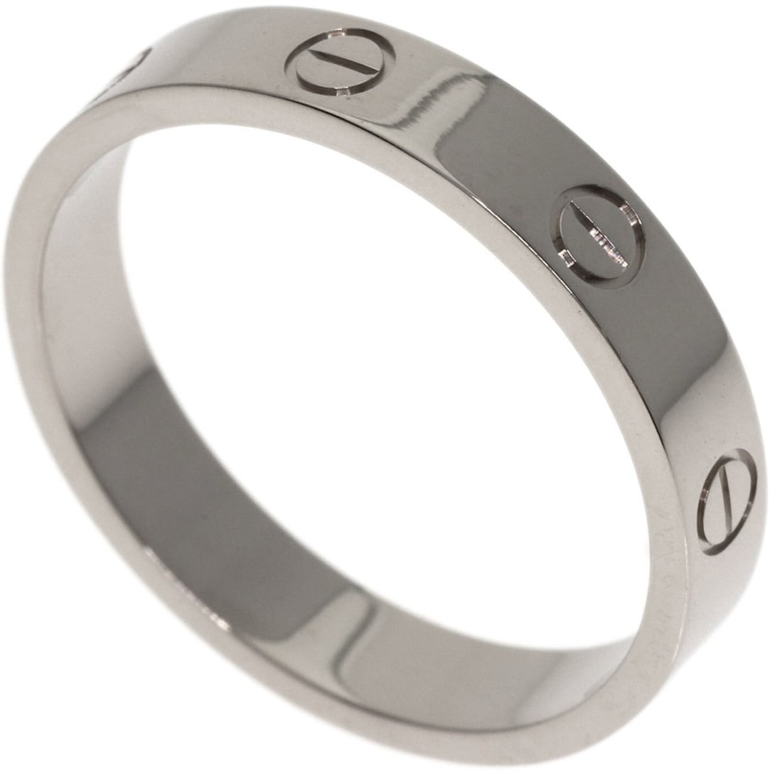 Cartier Mini Love Ring #60, 18K White Gold, Women's Ring, CARTIER: --- Catalog ---Category: SizeJP Size: 20US Size: 10Category: DesignType: Band ringGender: WomenMaterial: White gold (18K)Category: GeneralBrand: Cartier--- Item List ---Section: ConditionRanking: Rank