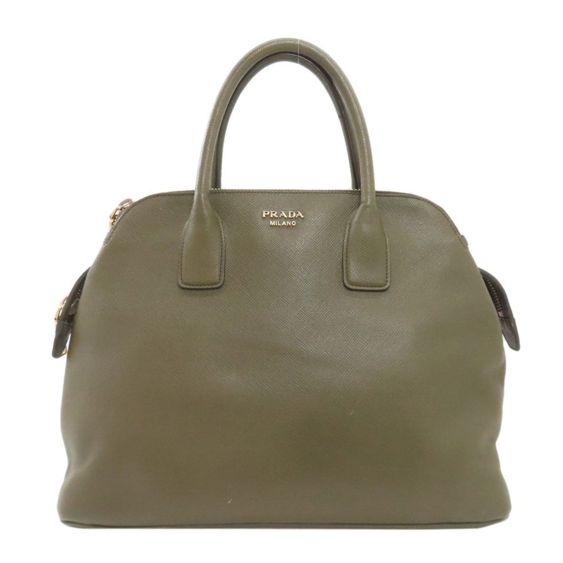 Prada logo hardware handbag, Saffiano leather, women's. PRADA: --- Catalog ---Category: SizeSize (HxWxD): 28.5cm x 37.5cm x 16.5cm / 11.22'' x 14.76'' x 6.49''Handle Length: 29.5cm / 11.61''Category: DesignType: HandbagColor: GreenGender: WomenClosure: ZipperMate