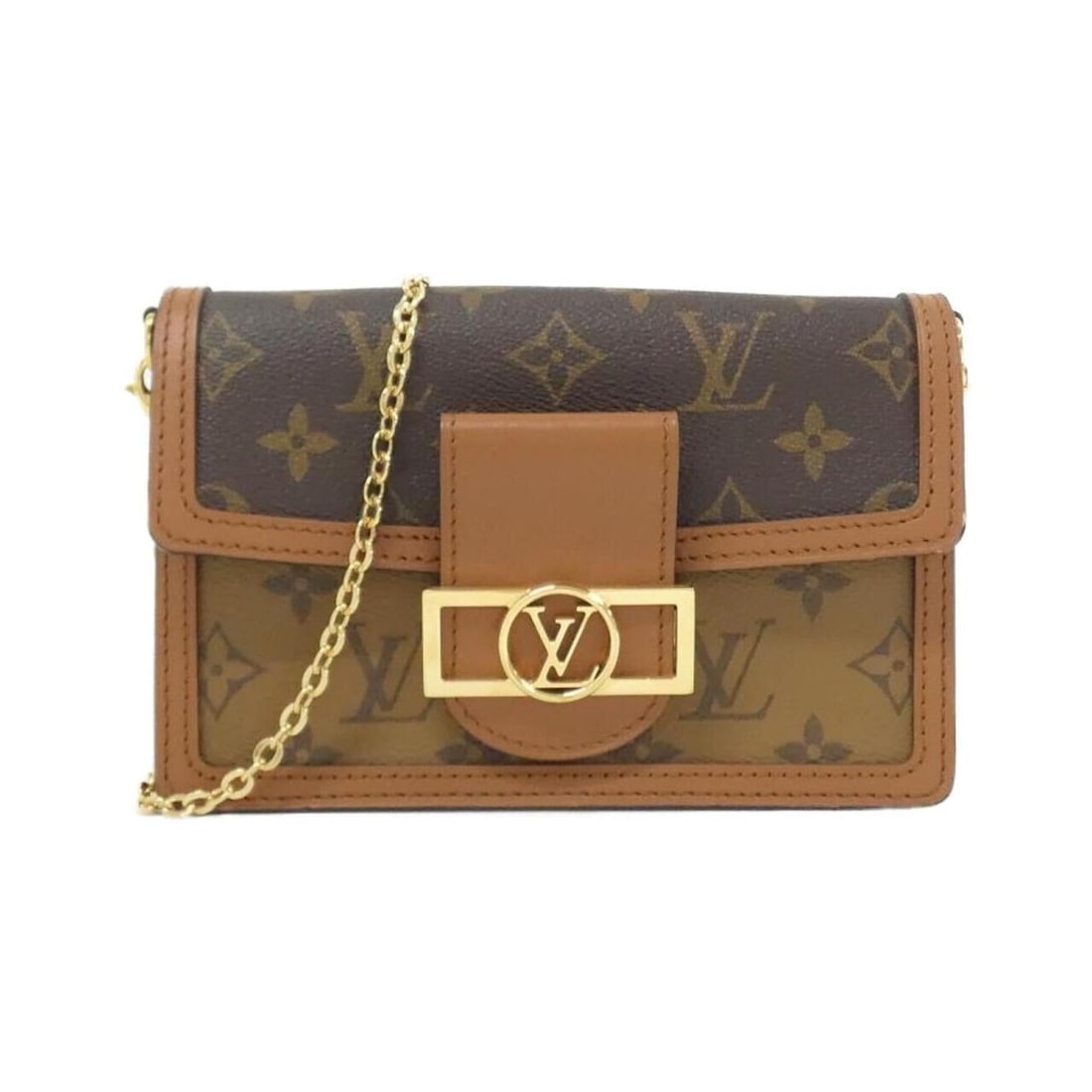 Louis Vuitton Monogram Reverse Portefeuille Dauphine M68746 Wallet Chain: --- Catalog ---Category: SizeSize (HxWxD): 12cm x 18cm x 5cm / 4.72'' x 7.08'' x 1.96''Category: DesignType: Chain/Shoulder walletColor: BrownGender: WomenMaterial: Coated canvas Category: GeneralMPN: