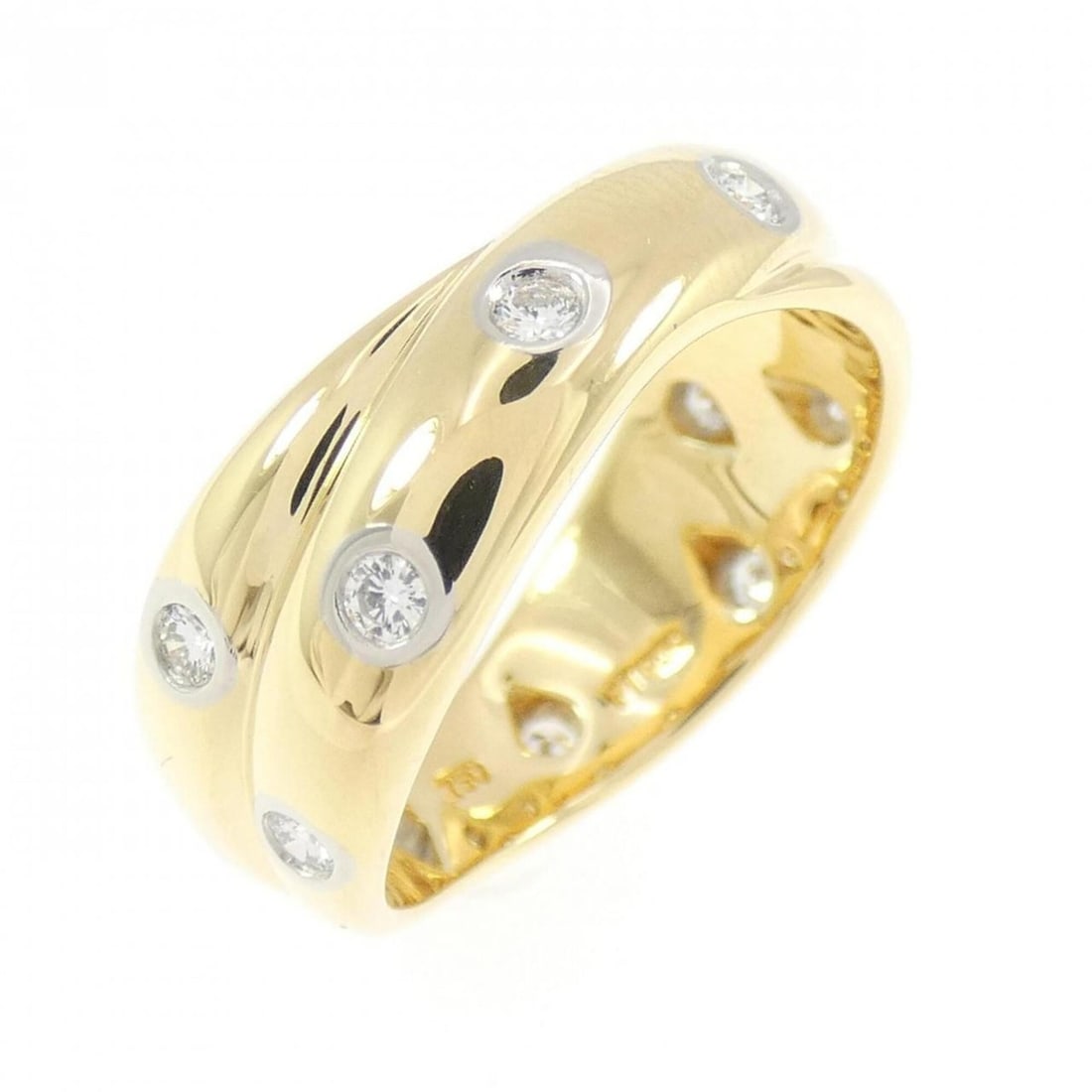 Tiffany Dots Twist Ring: --- Catalog ---Category: SizeJP Size: 11.0US Size: 6Category: DesignType: Band ringStone: DiamondGender: WomenMaterial: Platinum 950, Yellow gold (18K)Category: GeneralBrand: Tiffany--- Item List